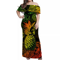 Hawaii Pineapple Polynesian Matching Dress and Hawaiian Shirt Matching Couples Outfit Unique Style Reggae LT8 - Polynesian Pride