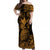 Hawaii Pineapple Polynesian Off Shoulder Long Dress Unique Style - Gold LT8 Women Gold - Polynesian Pride