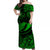 Hawaii State Fish: Humuhumu Nukunuku Apuaa Polynesian Off Shoulder Long Dress Unique Style - Green LT8 Women Green - Polynesian Pride