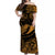 Hawaii State Fish: Humuhumu Nukunuku Apuaa Polynesian Off Shoulder Long Dress Unique Style - Gold LT8 Women Gold - Polynesian Pride