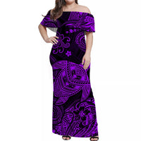Hawaii Turtle Polynesian Matching Dress and Hawaiian Shirt Matching Couples Outfit Plumeria Flower Unique Style Purple LT8 - Polynesian Pride