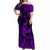 Hawaii Angry Shark Polynesian Off Shoulder Long Dress Unique Style - Purple LT8 - Polynesian Pride