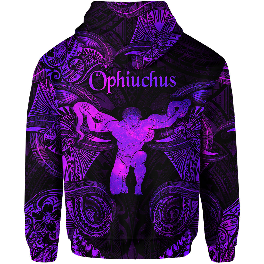 Ophiuchus Zodiac Polynesian Zip Hoodie Unique Style Purple LT8 - Polynesian Pride