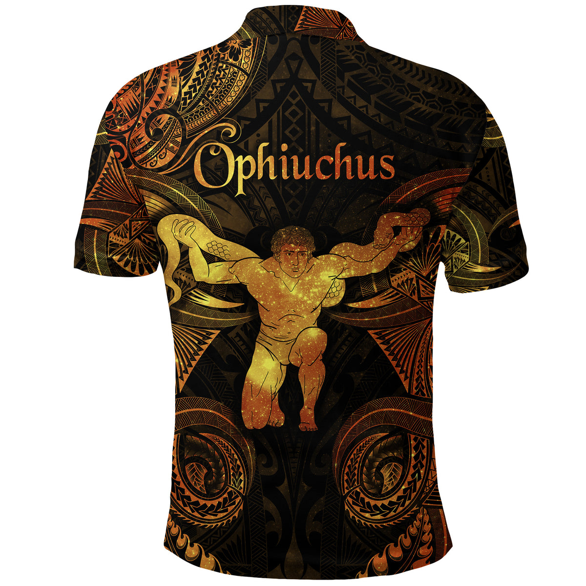 Ophiuchus Zodiac Polynesian Polo Shirt Unique Style Gold LT8 - Polynesian Pride