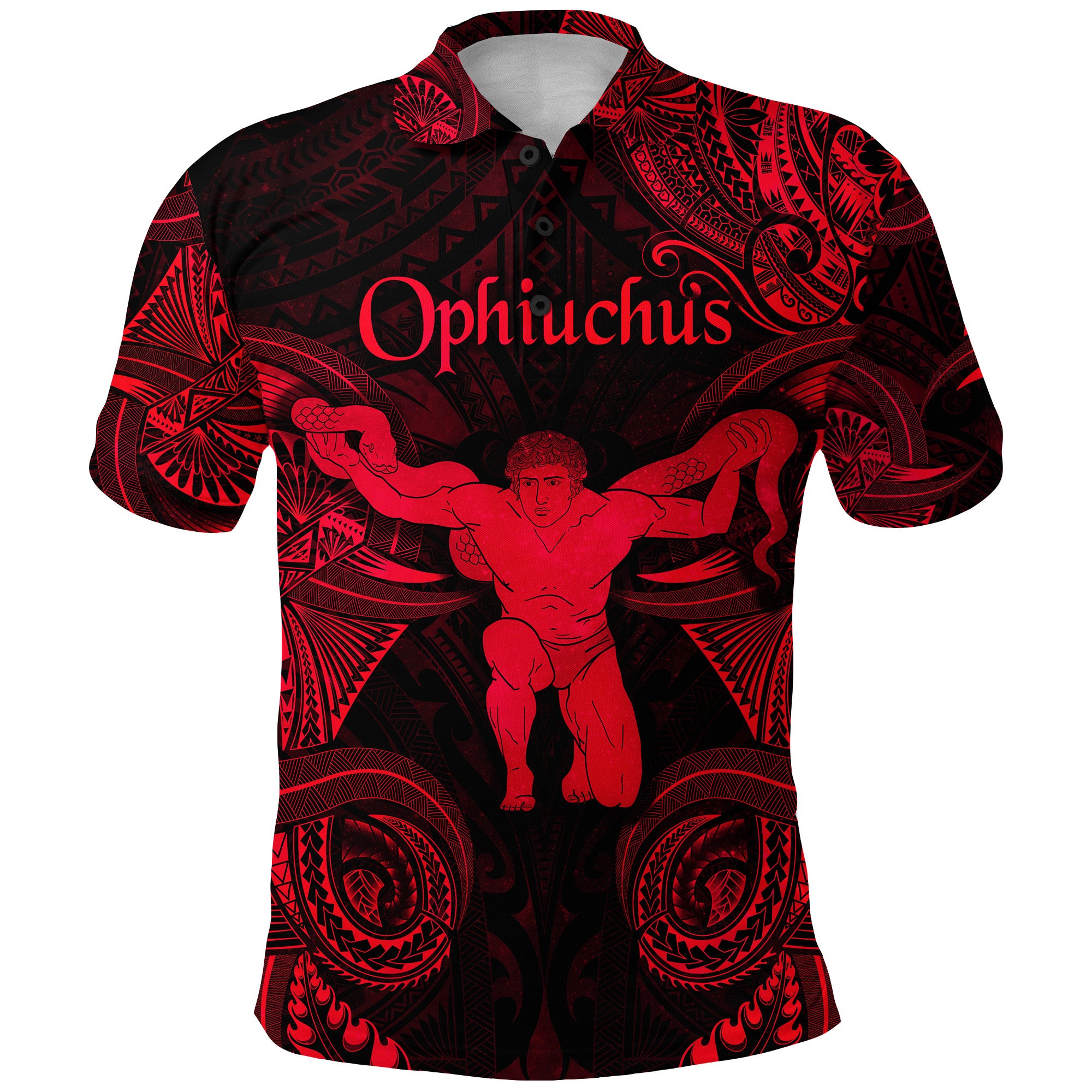 Custom Ophiuchus Zodiac Polynesian Polo Shirt Unique Style Red LT8 - Polynesian Pride