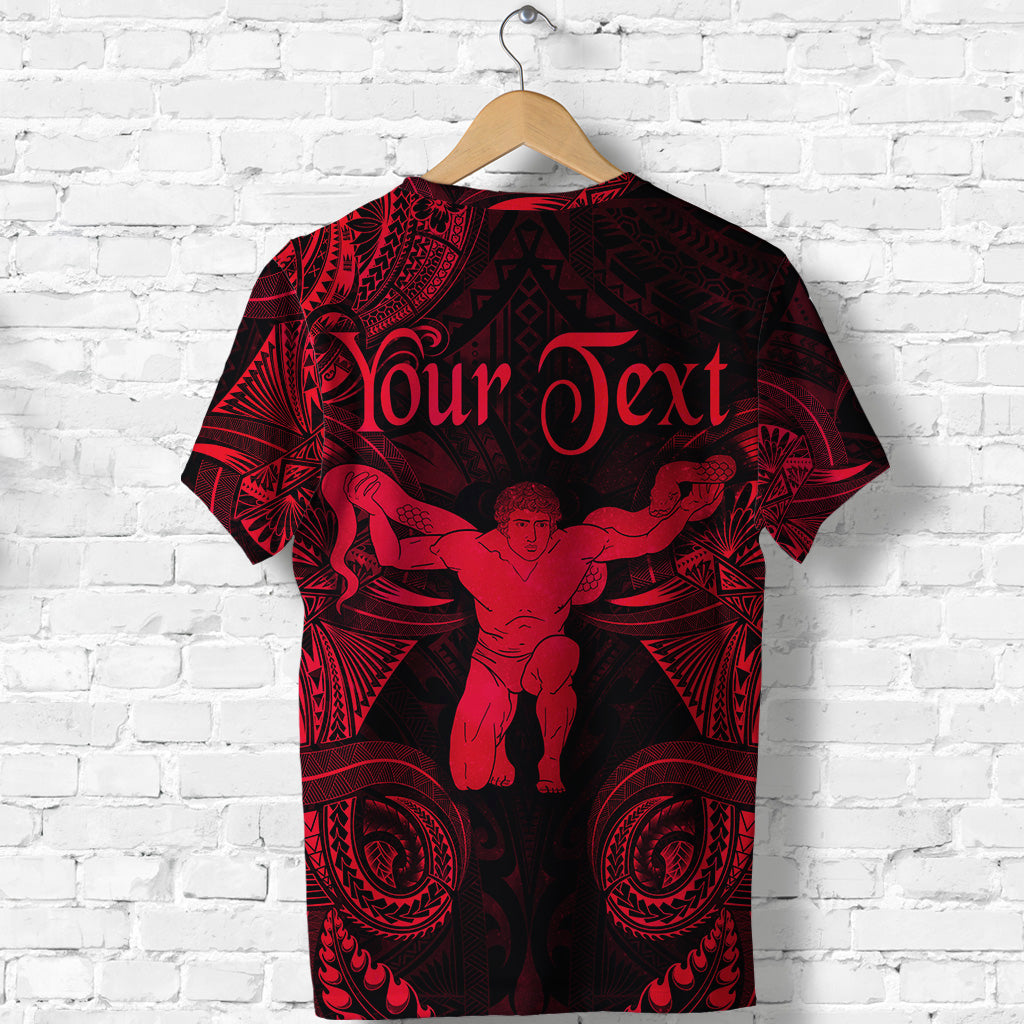 Custom Ophiuchus Zodiac Polynesian T Shirt Unique Style Red LT8 - Polynesian Pride