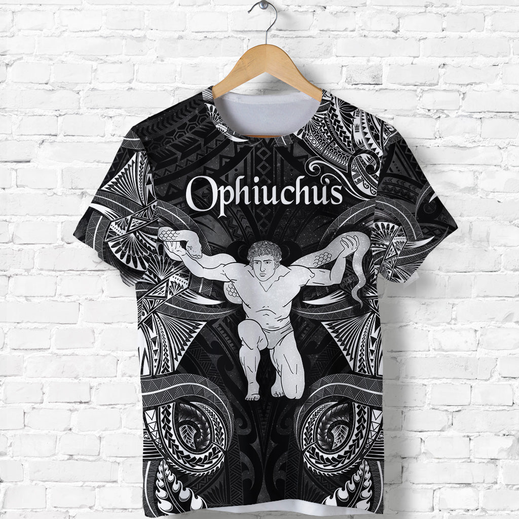 Ophiuchus Zodiac Polynesian T Shirt Unique Style Black LT8 - Polynesian Pride