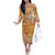 Polynesian Long Sleeves Long Dress Tapa Plumeria Style - Orange LT7 Women Orange - Polynesian Pride