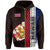 Polynesian Kakau Hawaii Flag Royal Coat of Arms Hawaii Zip Hoodie Orange - Polynesian Pride
