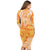 Polynesian Long Sleeves Bodycon Dress Tapa Plumeria Style - Orange LT7 - Polynesian Pride