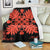 Hawaiian Quilt Maui Plant And Hibiscus Premium Blanket - Orange Black - AH White - Polynesian Pride