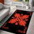 Hawaiian Quilt Maui Plant And Hibiscus Pattern Area Rug - Orange Black - AH - Polynesian Pride