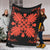 Hawaiian Quilt Maui Plant And Hibiscus Premium Blanket - Orange Black - AH - Polynesian Pride