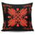 Hawaiian Quilt Maui Plant And Hibiscus Pattern Pillow Covers - Orange Black - AH One Size Orange - Polynesian Pride