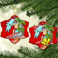 Hawaii Mele Kalikimaka Christmas Ornaments Santa Claus Surfing Xmas Time LT9 - Polynesian Pride