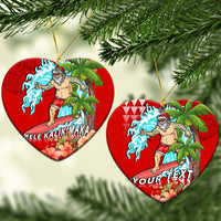 (Custom Personalised) Hawaii Mele Kalikimaka Christmas Ornaments Santa Claus Surfing Xmas Time LT9 - Polynesian Pride