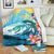 Hawaii Dolphin Plumeria Surfing Polynesian Premium Blanket - Muriel Style - AH - Polynesian Pride