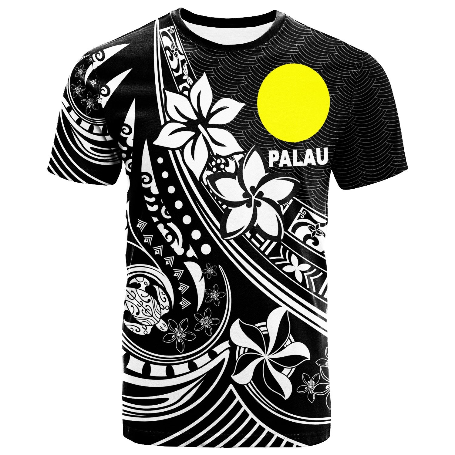 Palau T Shirt The Flow Of The Ocean Unisex Black - Polynesian Pride