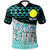 Palau Polo Shirt Coconut Leaves Weave Pattern Blue Unisex Blue - Polynesian Pride