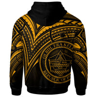 Palau Zip Hoodie Gold Color Cross Style - Polynesian Pride