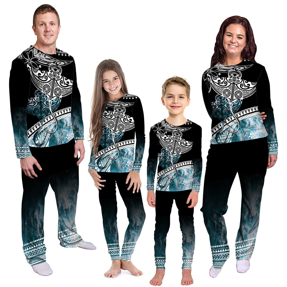 Polynesian Pajama Set Ocean Waves Style - Manta LT7 Kid - Polynesian Pride