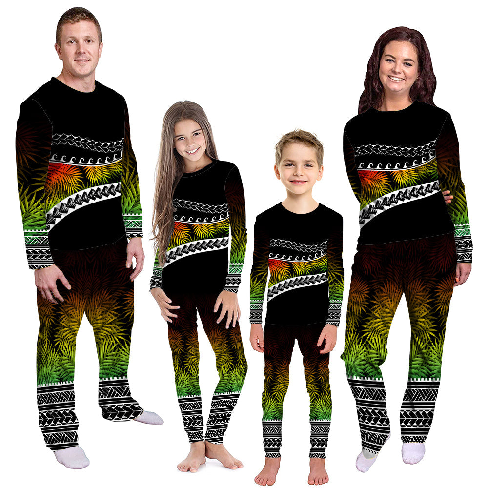 Polynesian Pattern Pajama Set Palm Style - Reggae LT7 Kid - Polynesian Pride