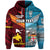 Custom Papua New Guinea Fiji Zip Hoodie Polynesian Tapa Together Bright Color LT8 - Polynesian Pride