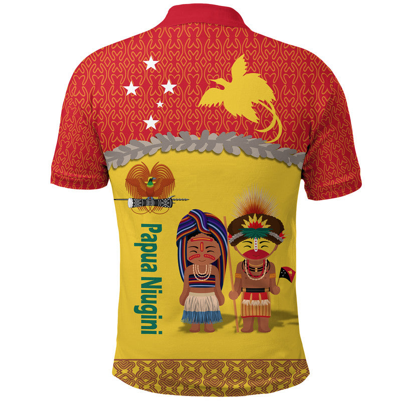 Papua New Guinea Polo Shirt Indigenous PNG Huli Tapa Style LT9 - Polynesian Pride
