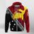 Custom Papua New Guinea Bird of Paradise with Polynesian Pattern Zip up Hoodie LT7 Unisex Red - Polynesian Pride