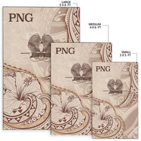 Papua New Guinea Area Rug - Hibiscus Flowers Vintage Style - Polynesian Pride