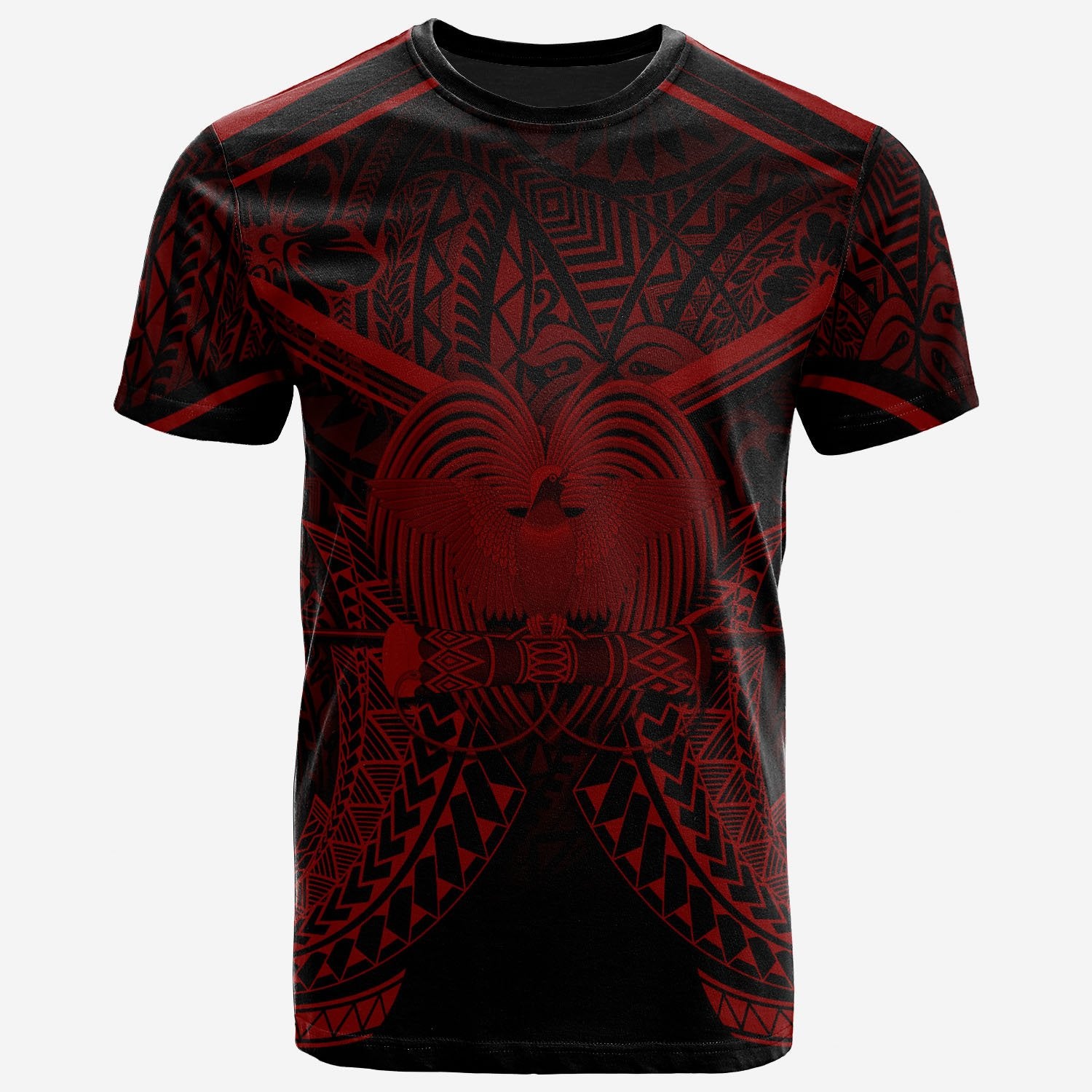 Papua New Guinea T Shirt Papua New Guinea Seal With Red Line Style Unisex Black - Polynesian Pride