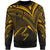 Papua New Guinea Sweatshirt - Cross Style Gold Color Unisex Black - Polynesian Pride