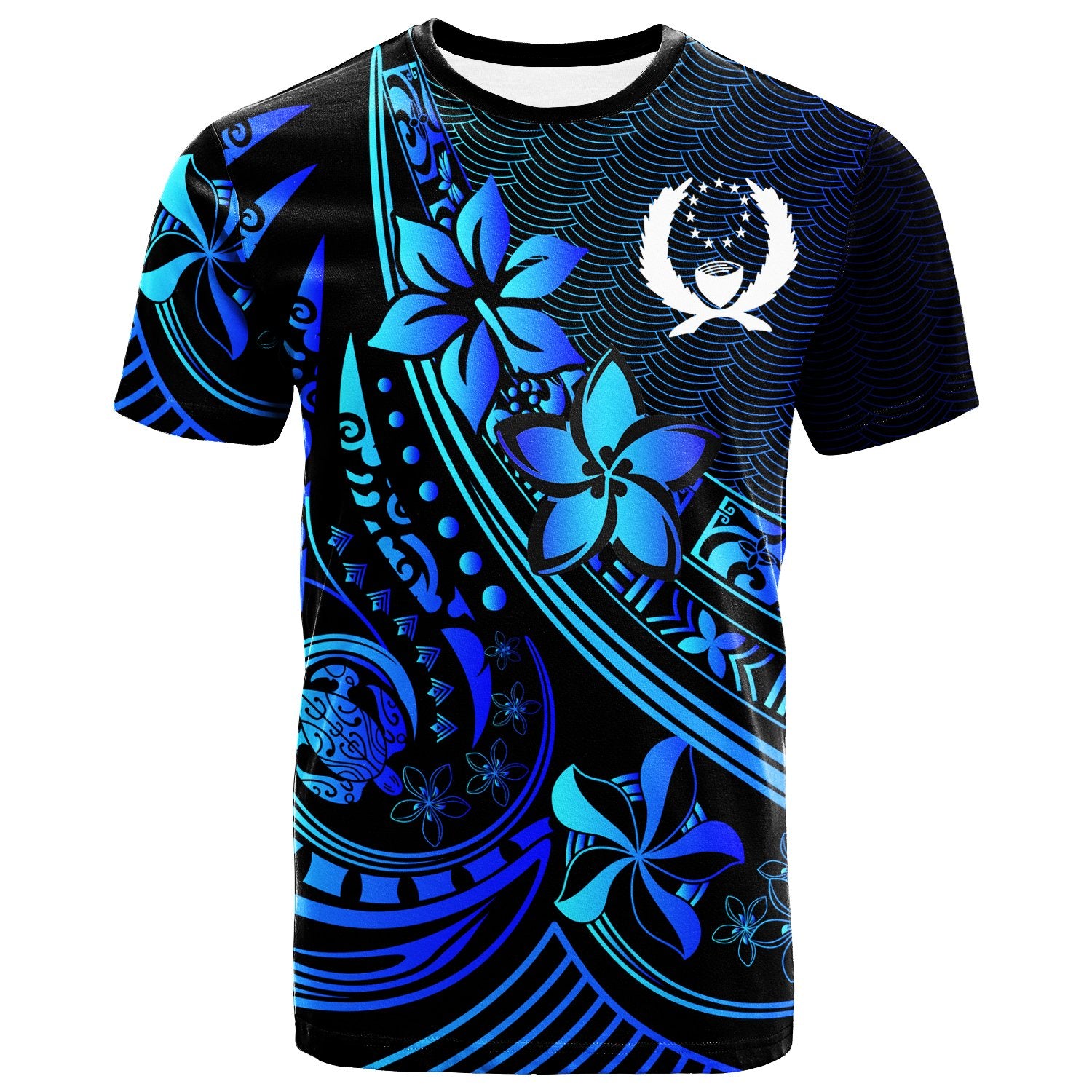 Pohnpei T Shirt The Flow Of The Ocean Blue Unisex Blue - Polynesian Pride