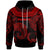 Pohnpei Hoodie Palm Leaf Texture Red Unisex Red - Polynesian Pride