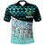 Pohnpei Polo Shirt Coconut Leaves Weave Pattern Blue Unisex Blue - Polynesian Pride