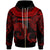 Pohnpei Zip Hoodie Palm Leaf Texture Red Unisex Red - Polynesian Pride