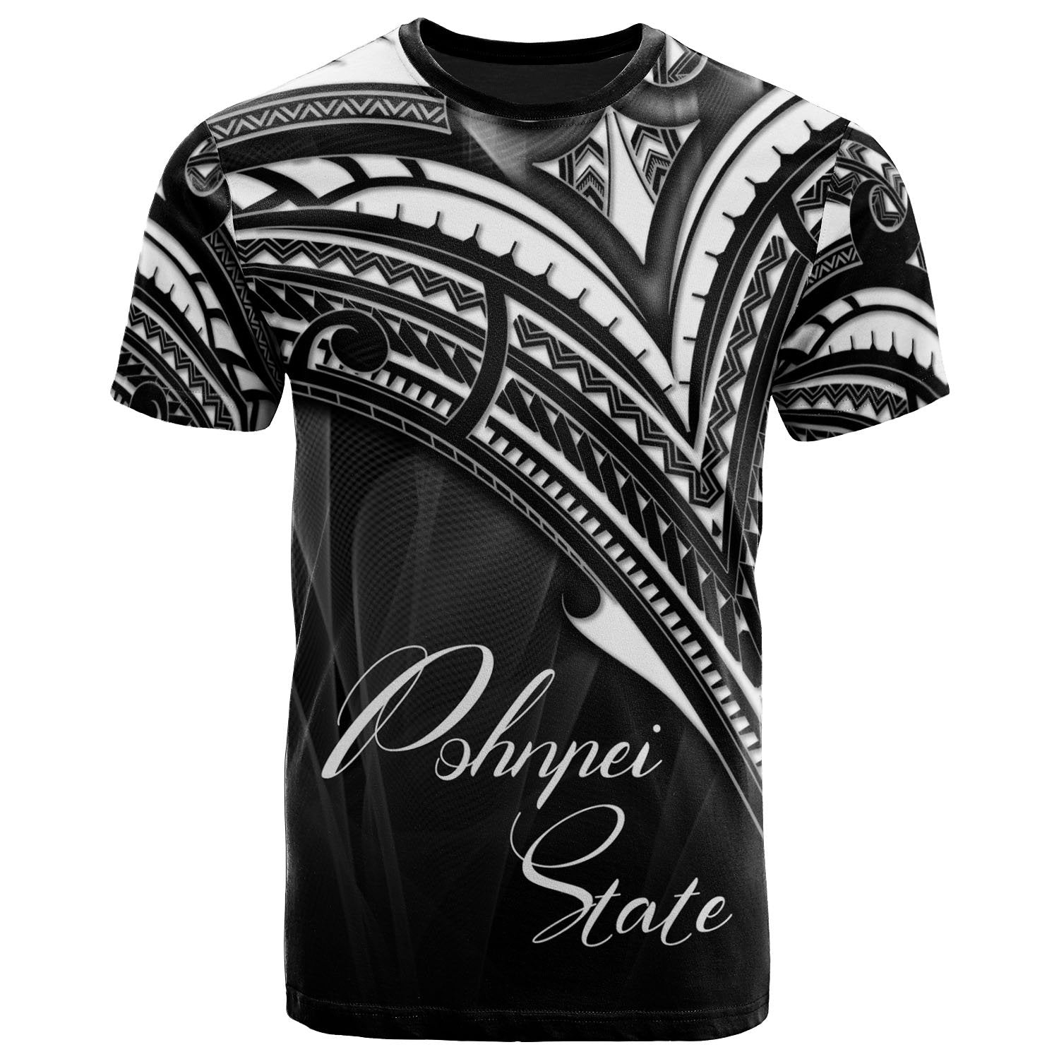 Pohnpei State T Shirt Cross Style Unisex Black - Polynesian Pride