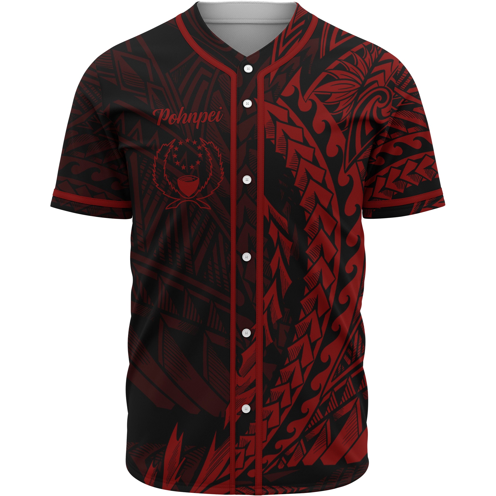 Pohnpei State Baseball Shirt - Red Wings Style Unisex Gold - Polynesian Pride