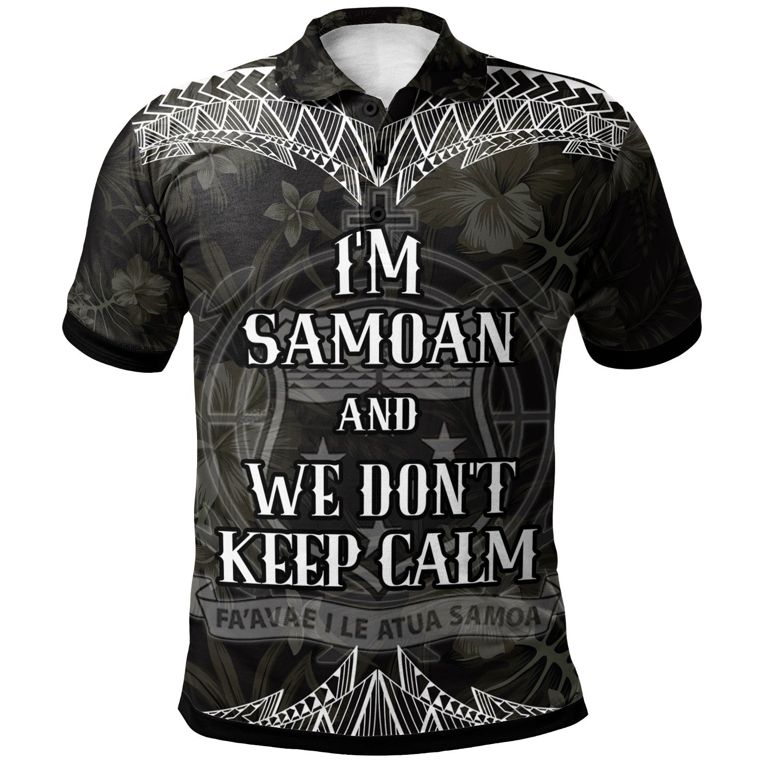 Samoa Polo Shirt Keep Calm Style White Patterns Unisex White - Polynesian Pride