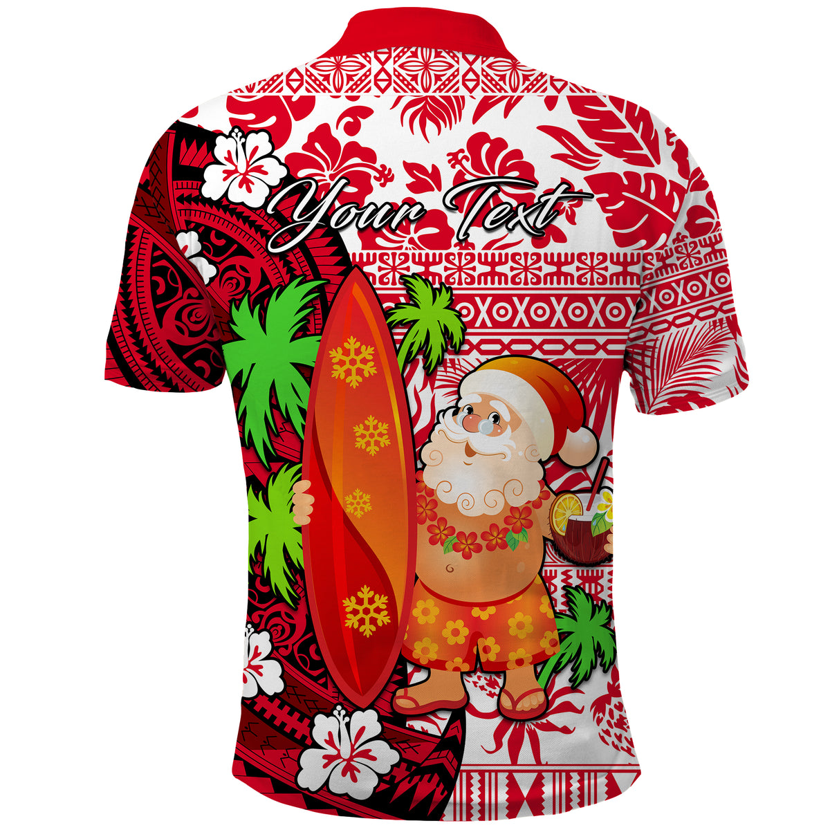 Custom Mele Kalikimaka Polo Shirt Christmas Hawaii with Santa Claus LT13 - Polynesian Pride