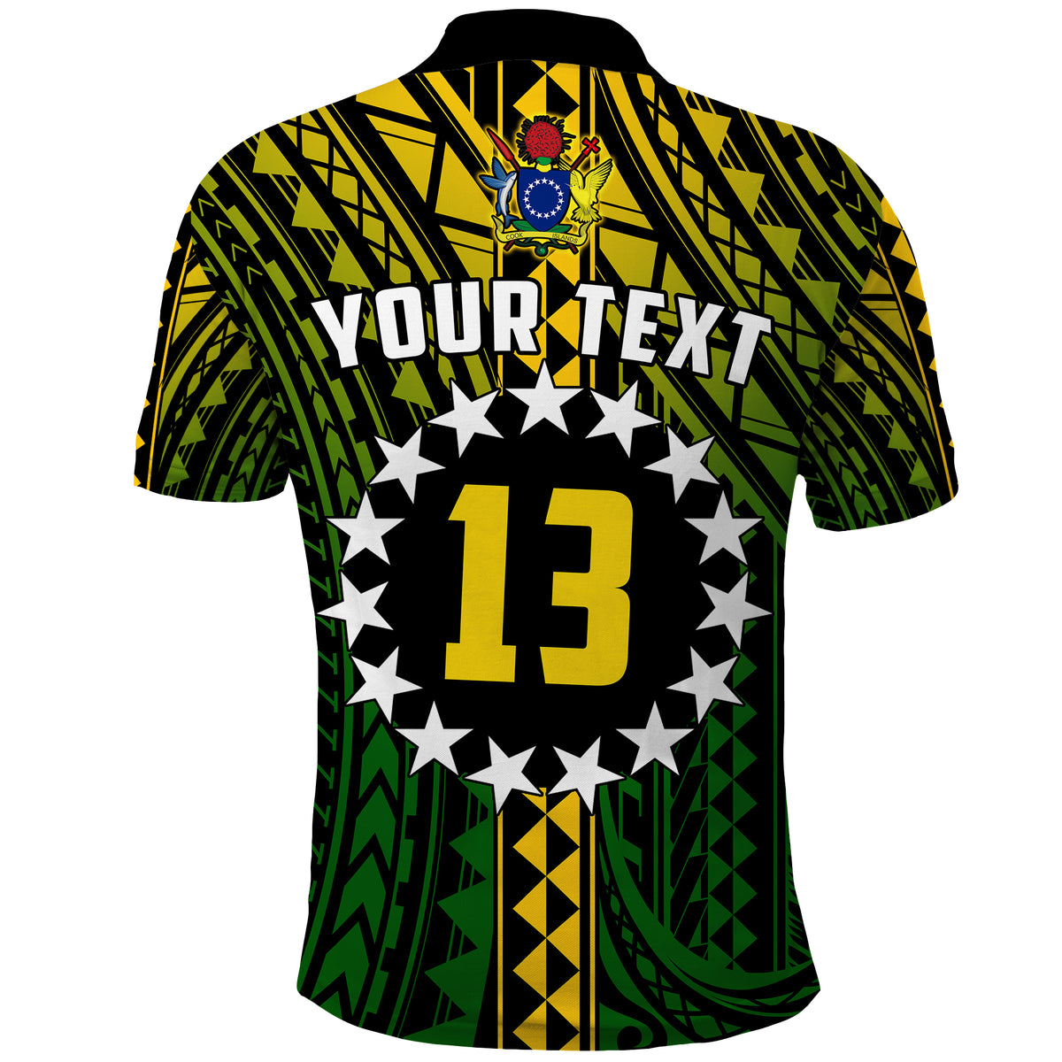 (Custom Text and Number) Cook Islands Polo Shirt Polynesian Pattern Stars LT13 - Polynesian Pride