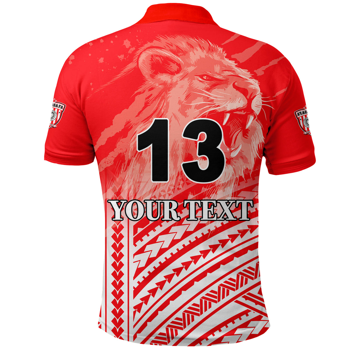 Custom LABASA Football Polo Shirt Strong Lion Of Fiji Custom Text and Number LT13 - Polynesian Pride