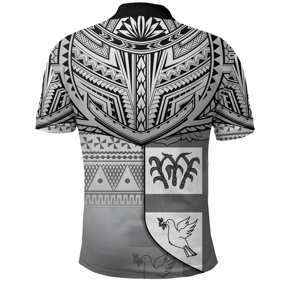 Fiji Creative Polo Shirt Love Country Version Black LT13 - Polynesian Pride