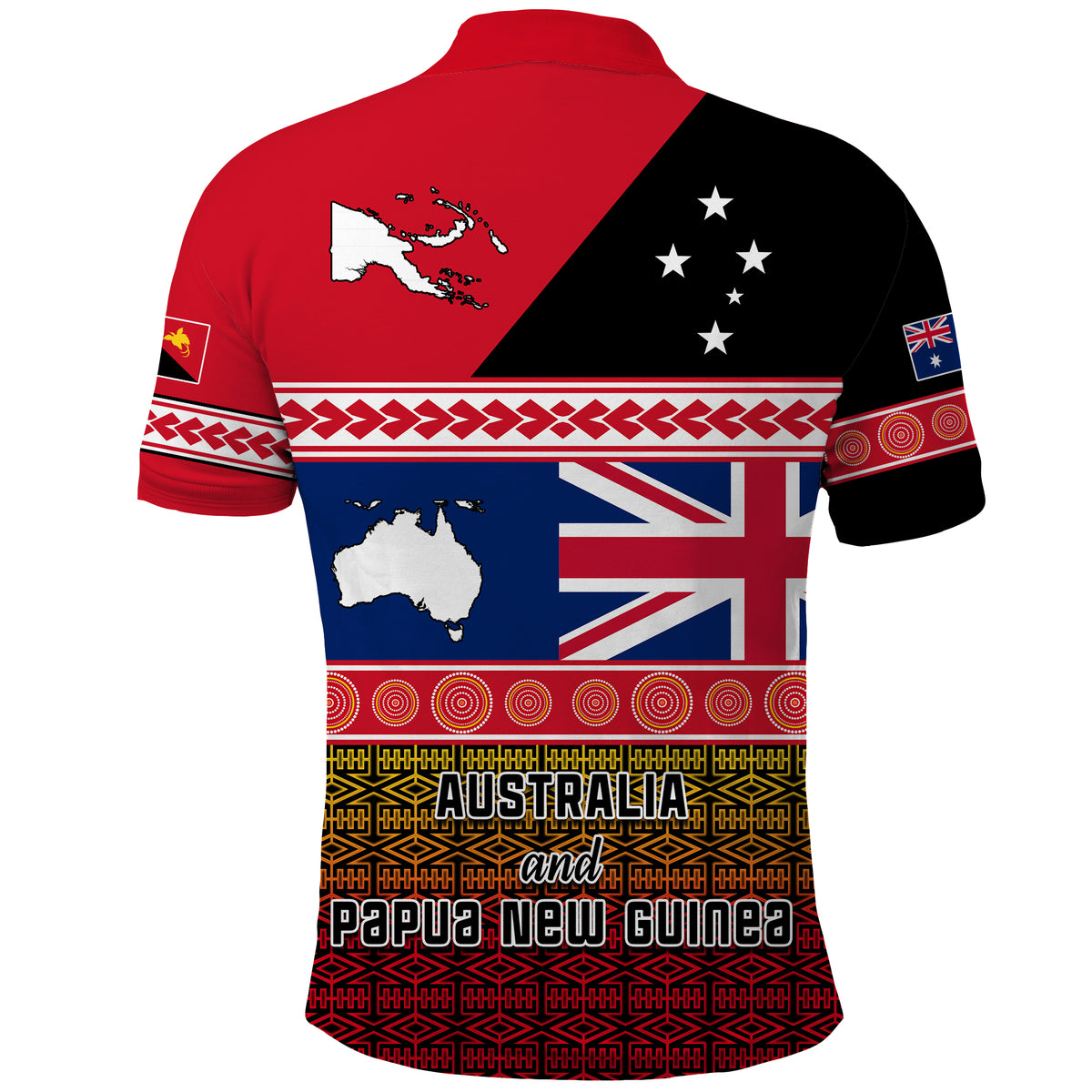 Papua New Guinea Australia Polo Shirt Polynesian PNG and AUS LT13 - Polynesian Pride