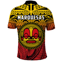 Marquesas Islands Polo Shirt Mata Tiki Polynesian Pattern LT13 - Polynesian Pride