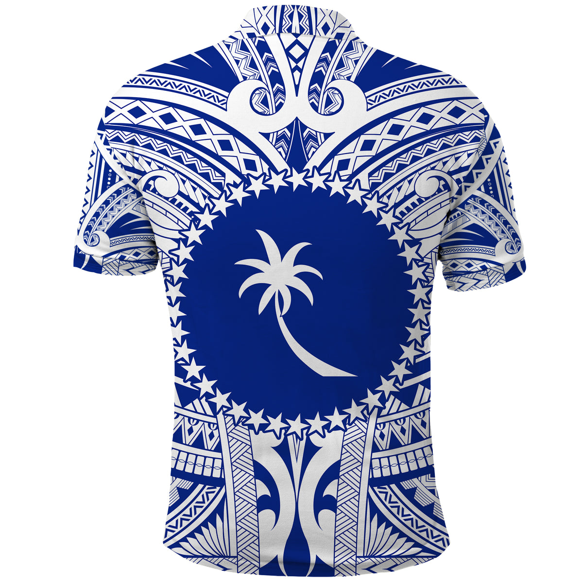 Chuuk Flag Polo Shirt Micronesia Style Blue LT13 - Polynesian Pride