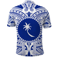 Chuuk Flag Polo Shirt Micronesia Style Blue LT13 - Polynesian Pride