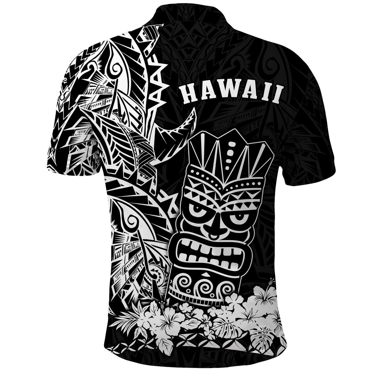 Hawaii Polynesian Polo Shirt White Tiki Masks Hawaiian LT13 - Polynesian Pride