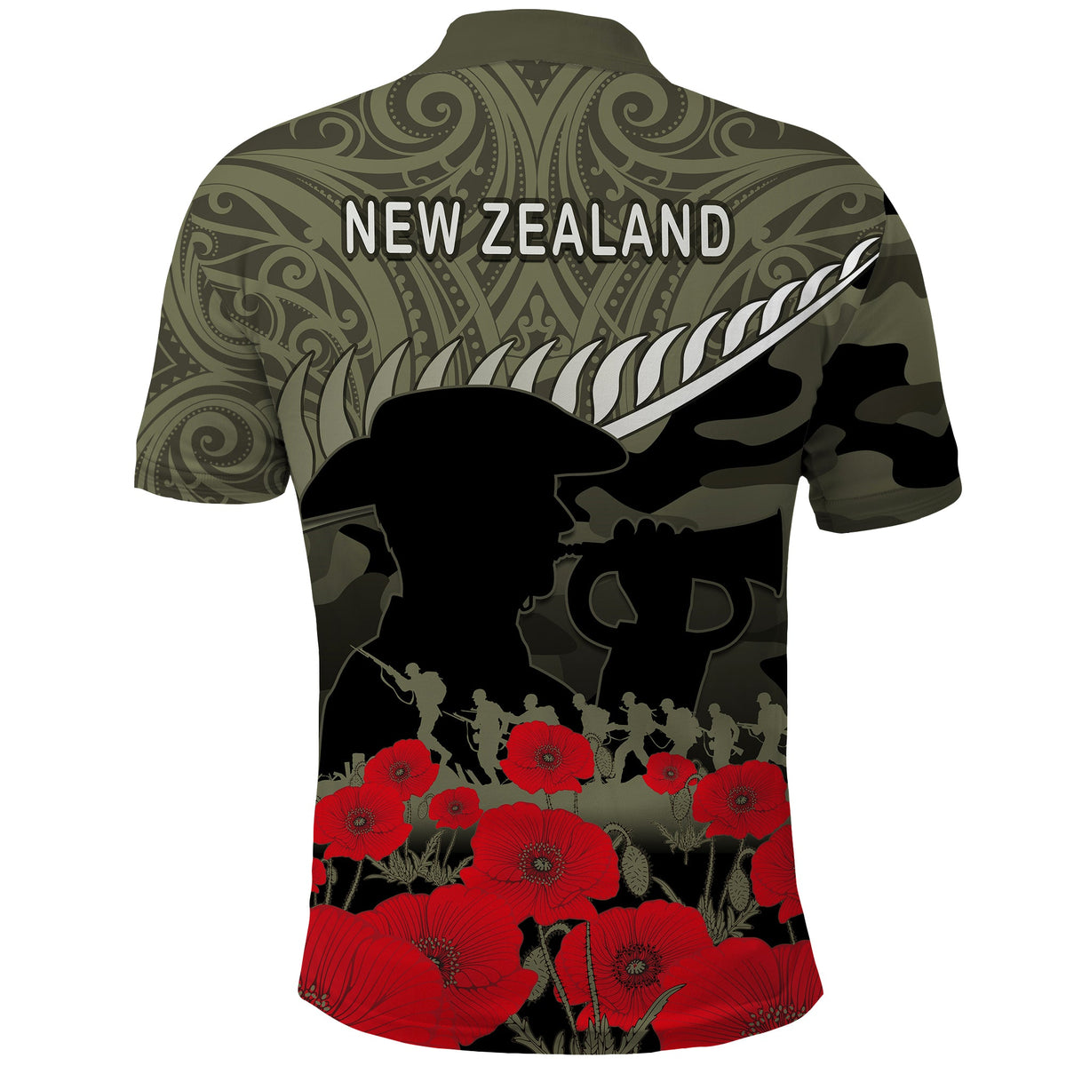 New Zealand ANZAC 2022 Polo Shirt Maori Camouflage LT14 - Polynesian Pride