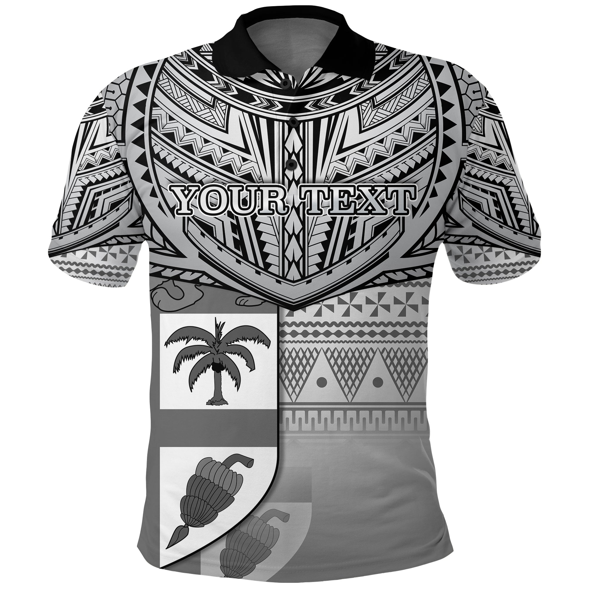 Custom Fiji Creative Polo Shirt Love Country Version Black LT13 Unisex Black - Polynesian Pride
